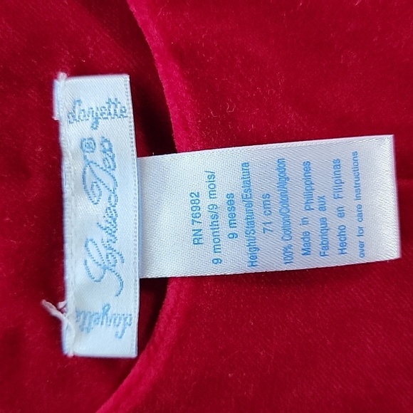 Baby Layette Sophie Dex Overalls, Red, Size 9 months, EUC - Picture 3 of 6